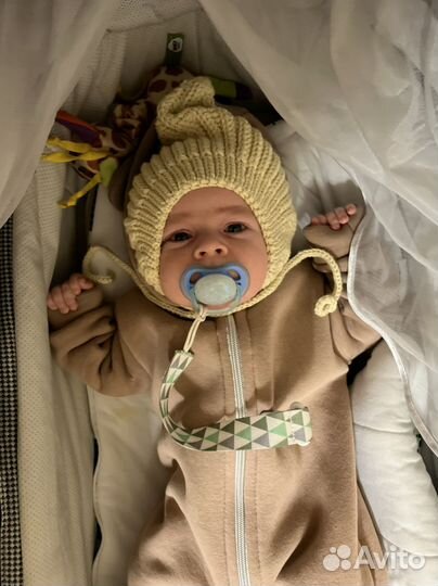 Шапочка чепчик эльф с пинетками