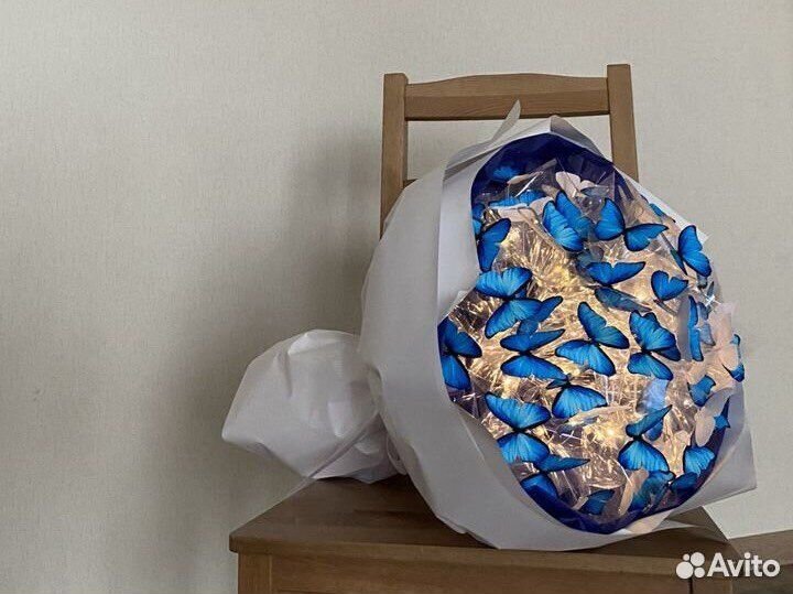 Букет из бабочек светящийся с подстветкой