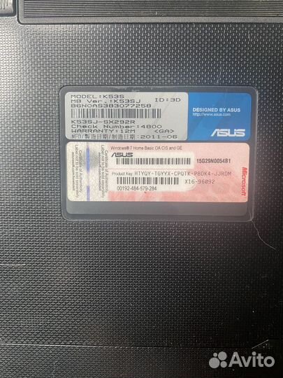 Ноутбук asus intel core i3 gt520