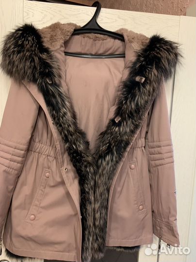 Парка женская зимняя 46 48 с натуральным мехом