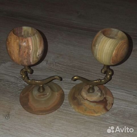Подсвечники из оникса 2 шт