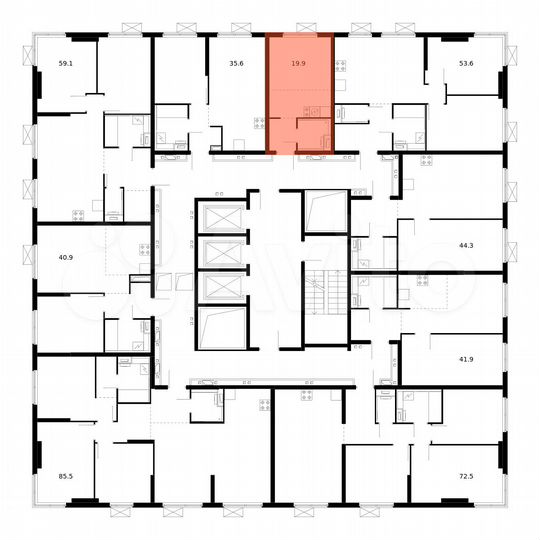 Квартира-студия, 19,9 м², 2/23 эт.