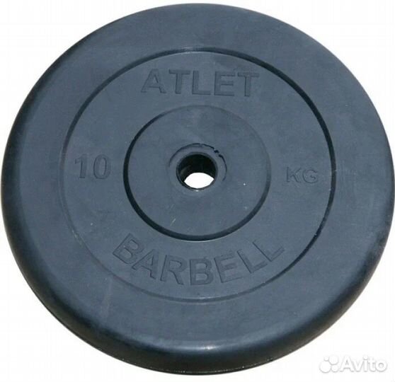 Диск для штанги блин обрезинен 10 кг 31мм