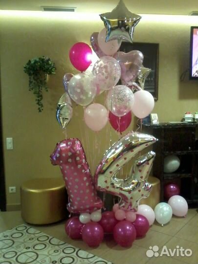 Шары цифры фольгированные с гелием и воздухом