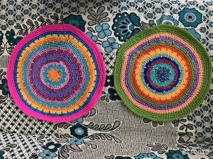Вязанные коврики крючком