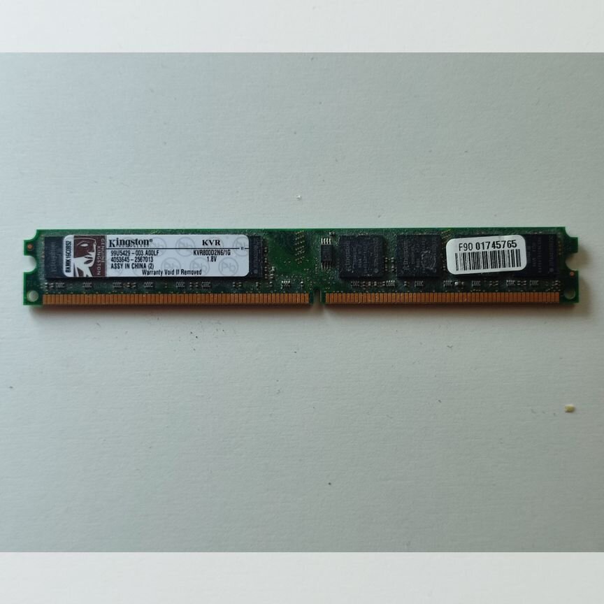 [KVR800D2N6/1G] 1 Гб Ddr2 800 Мгц Kingston Низкопрофильный Kvr800d2n6/1g
