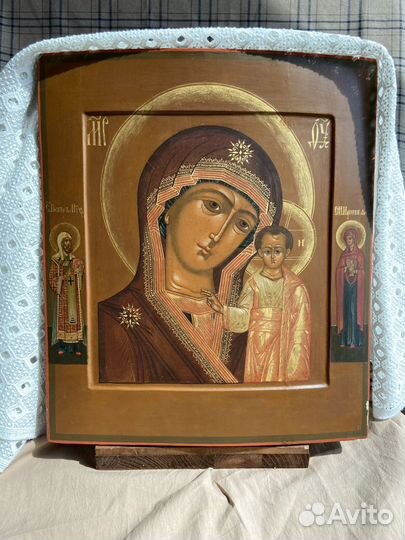 Икона старинная «Казанская Богоматерь»