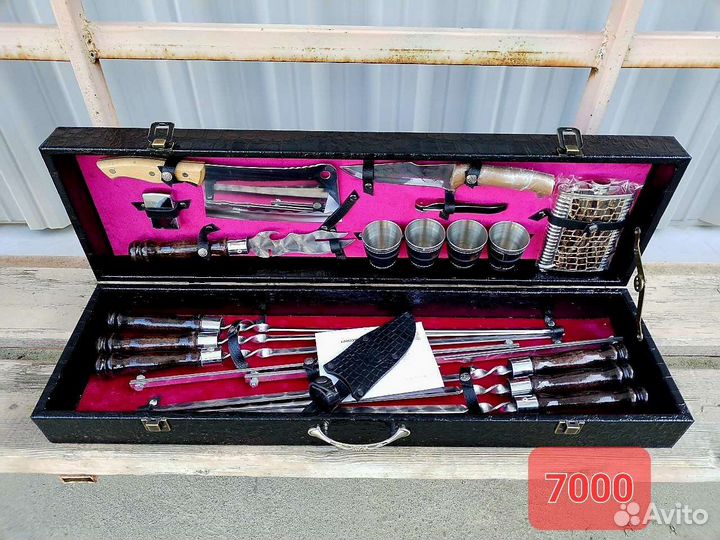 Шашлычный набор. Подарочный набор шампуров