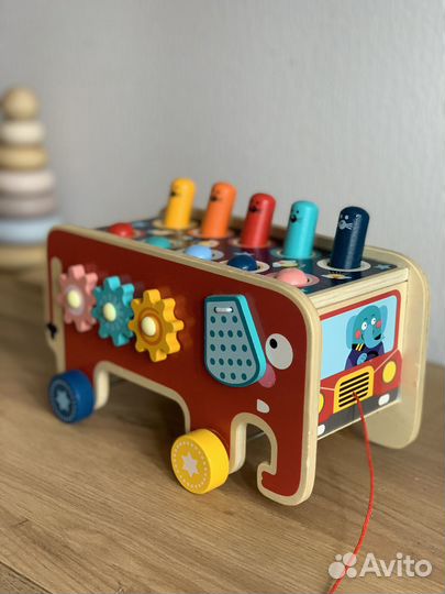 Развивающая игрушка деревянный сортер стучалка