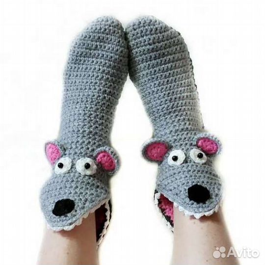 Носки Мыши (Мышь) вязаные ручной работы