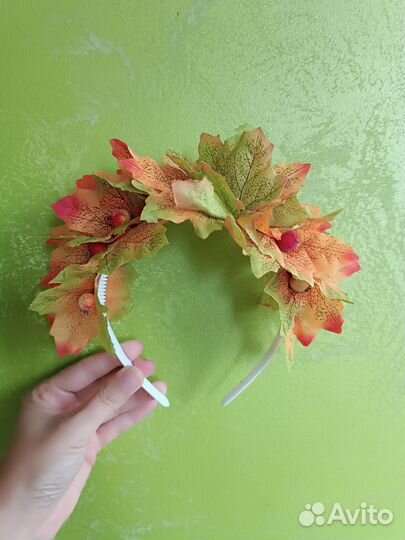 Ободок для волос осень. Осенние листья