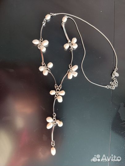 Комплект из натурального пресноводного жемчуга