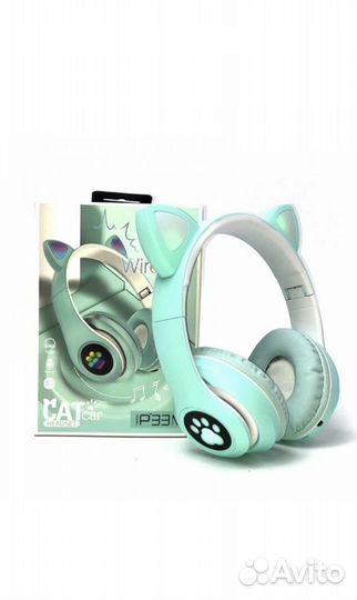 Беспроводные наушники детские с светящимися ушками