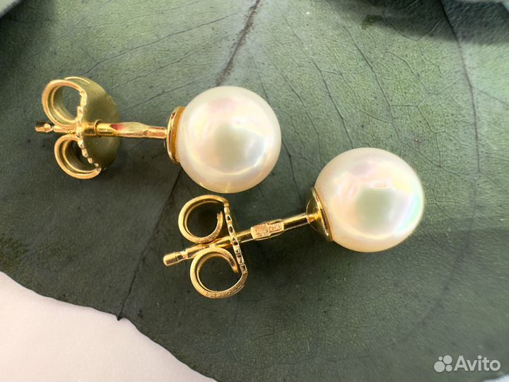 Золотые серьги пусеты 750 пробы