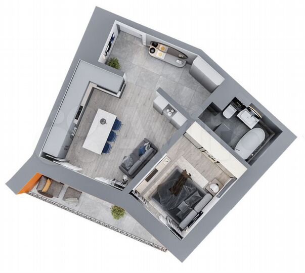 1-к. квартира, 44,9 м², 4/12 эт.