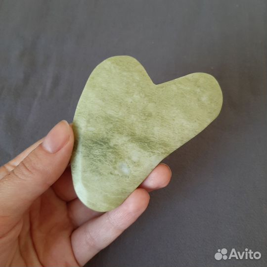 Скребок гуаша нефритовый