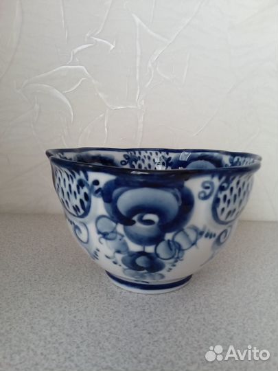 Салатник высокий гжель