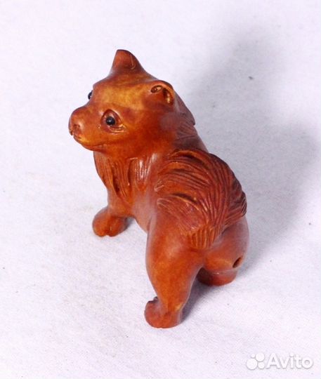 Статуэтка Собака - Нэцкэ из Дерева Самшит ru*108