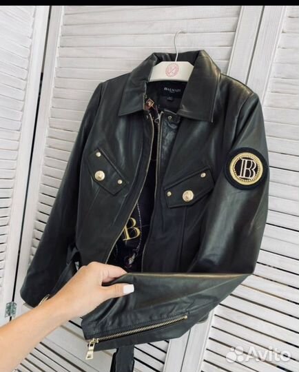 Кожаная куртка balmain