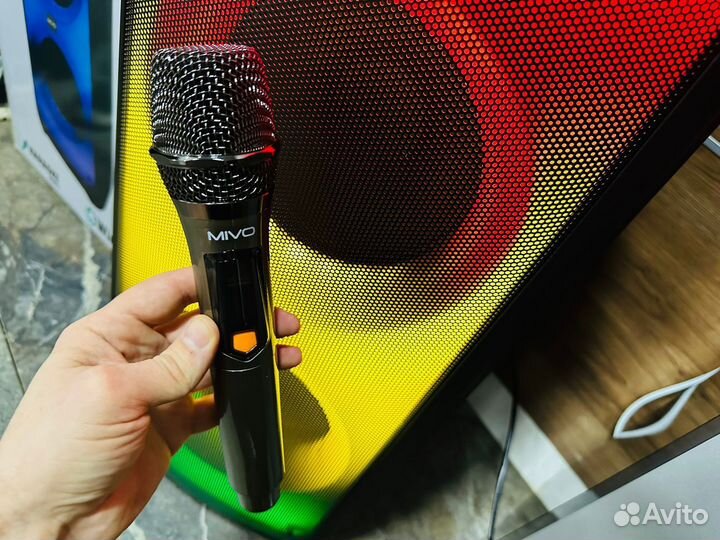 Мощная колонка с караоке Mivo с подсветкой