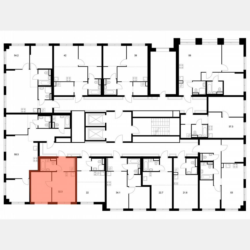 1-к. квартира, 32,3 м², 13/15 эт.