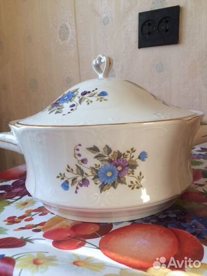 Супница Польша костяной фарфор и 6 тарелок