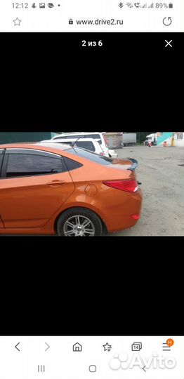 Спойлер хендай солярис седан