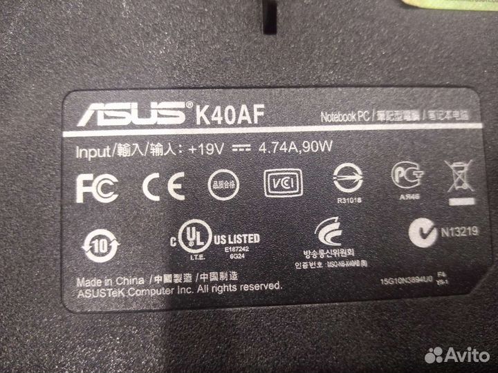 Ноутбук Asus k 40 af