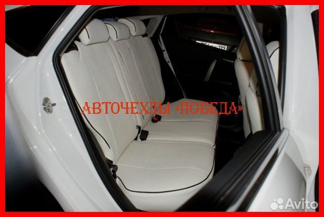 Чехлы Mazda 6 GH из экокожи белые Классика