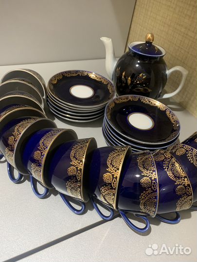 Чайный сервиз лфз кобальтовая сетка