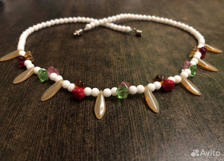 Бусы стекло винтаж цветы