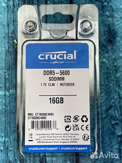 SO-dimm DDR5 16GB 4800/5600MHz Crucial