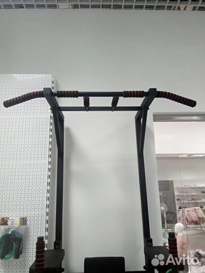 Напольный турник + брусья + пресс (черный), стойка