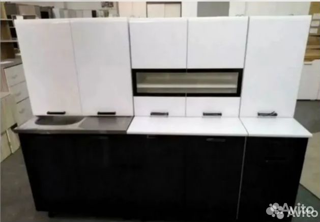 Кухня рио Белый \черный глянец (мдф )