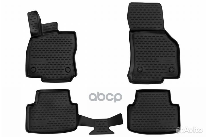 Комплект резиновых автомобильных ковриков 3D в