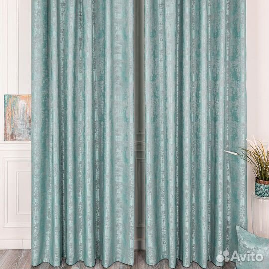 Портьеры мрамор Зарина Бирюза шторы