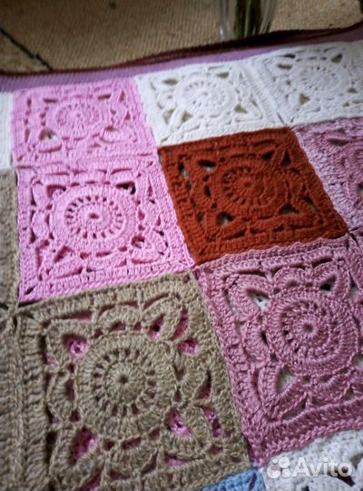 Вязаный плед (ручная работа)