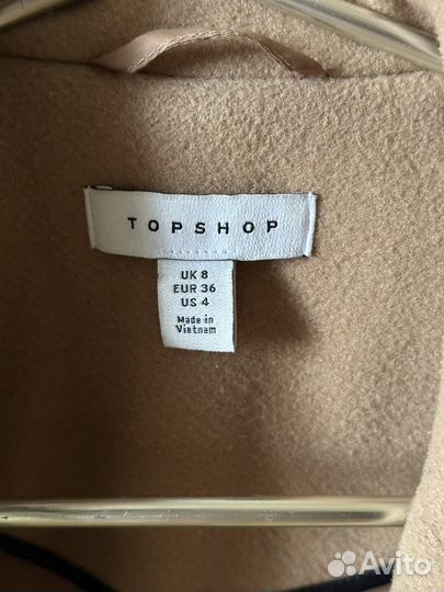 Пальто бежевое topshop