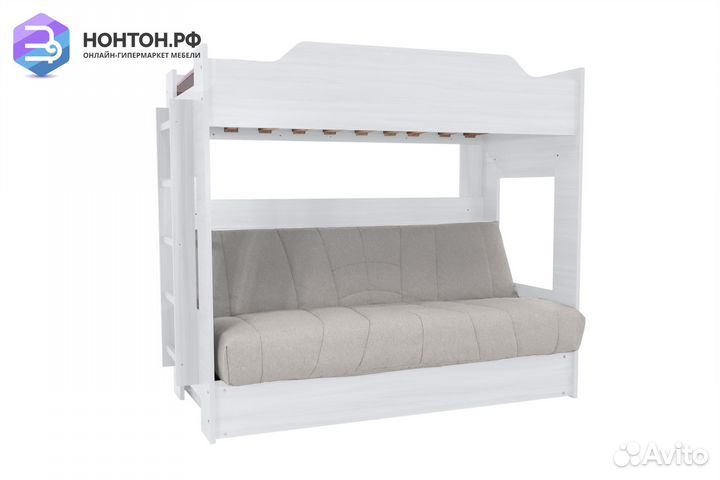 Двухъярусная кровать с диван-кроватью жаккард свет
