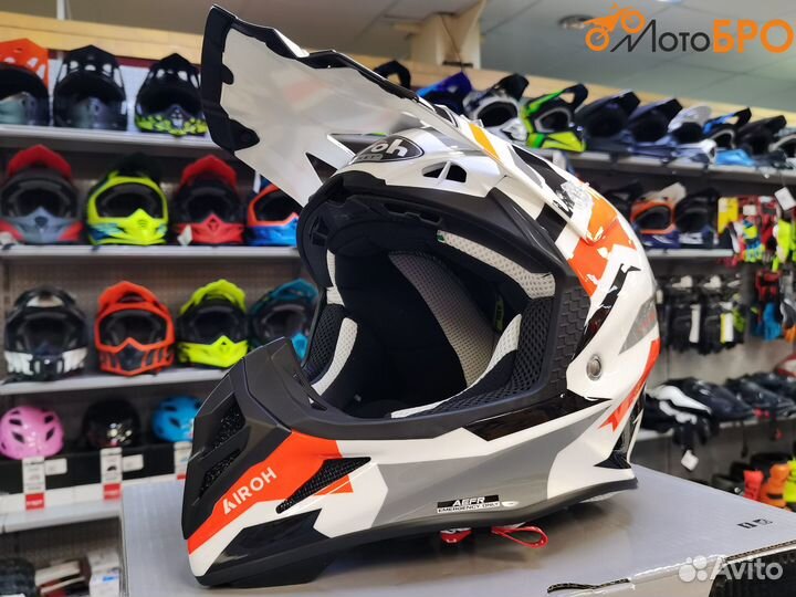 Шлем кроссовый Airoh Aviator ace swoop orange glos