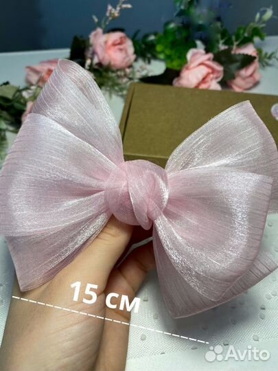 Бант для волос на заколке автомат