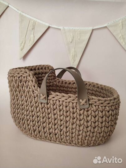 Люлька для куклы вязаная, новая
