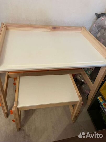 Детский стол и скамья Икея Флисат