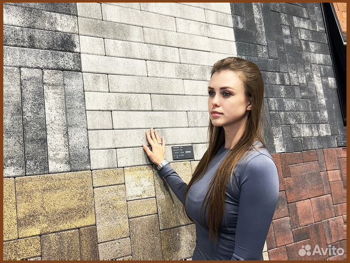 Тротуарная плитка брусчатка 100.200.40 серая