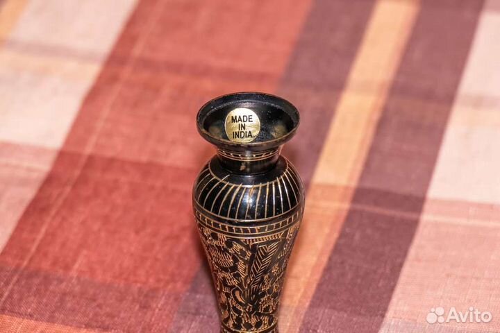 Вазочка Индия 10см в идеале латунь