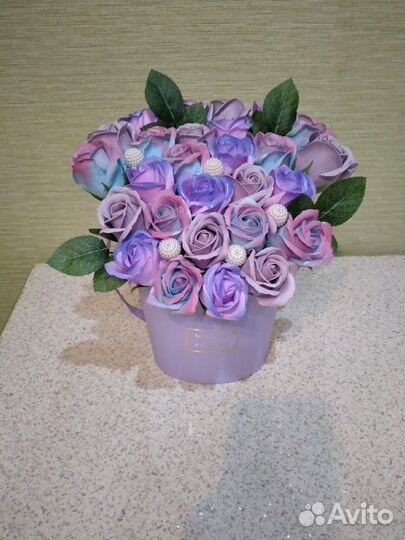 Шикарный букет из мыльных роз