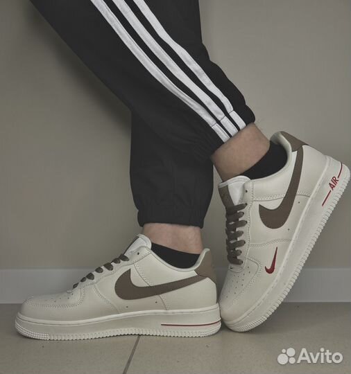 Кроссовки nike AIR force 1 Low Premium White Brown