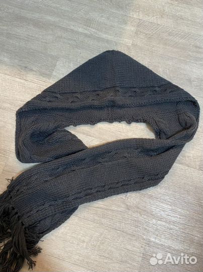 Капор с шарфом вязанный капюшон