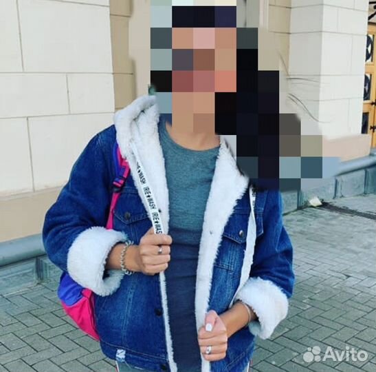 Джинсовая куртка с мехом женская