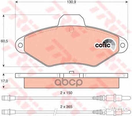 Колодки тормозные дисковые перед GDB1101 TRW